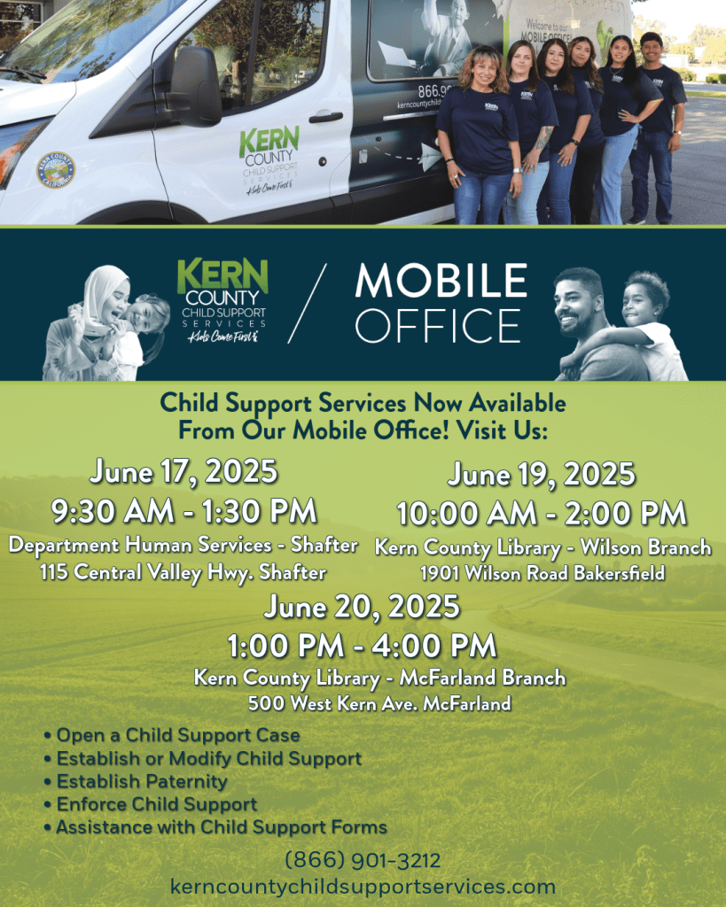 kern county child support services mobile office flyer