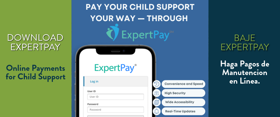 Download ExpertPay to make child support payments online. 