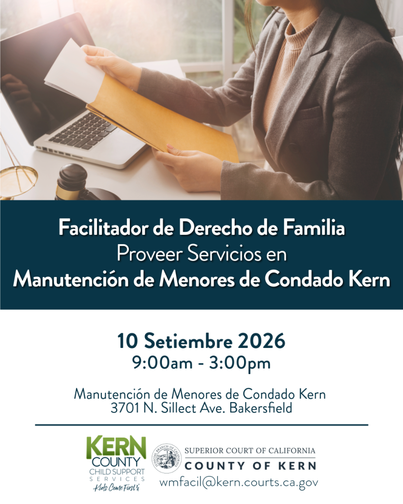 Family Law Facilitator Available September 2026.