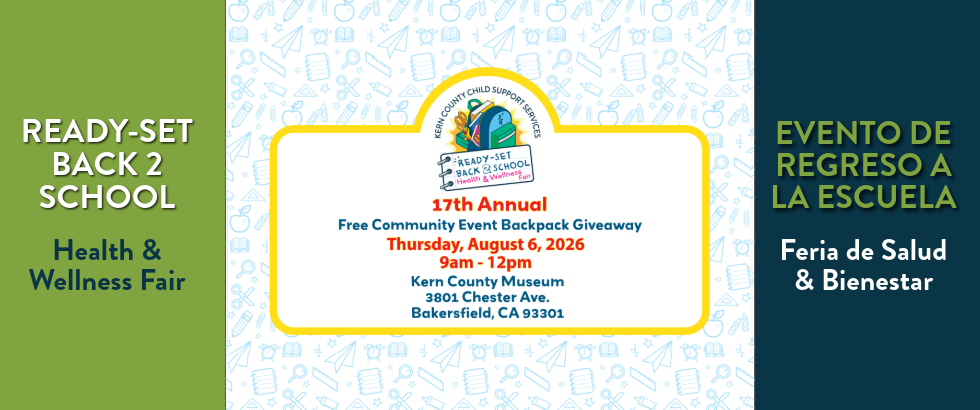 Ready-Set Back 2 School Health & Wellness Fair is at the Kern County Museum on August 6th from 9am to 12pm,